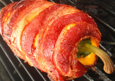 bacon wrapped meatloaf stuffed bell peppers