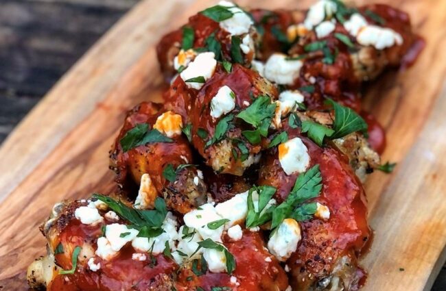 Grilled Wings with Crumbled Blue Cheese