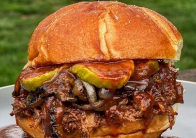 Pulled Beef Chuck Roast Sandwich