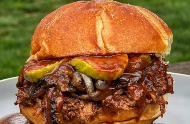 Pulled Beef Chuck Roast Sandwich