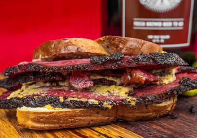 Smoked pastrami sandwich