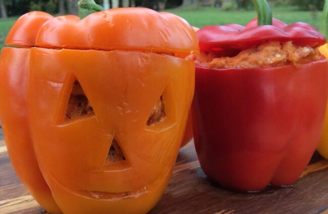 Bell Pepper Jack-O-Lanterns